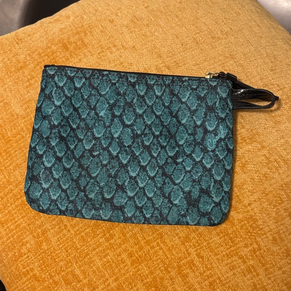 Coach Turquoise Snake Pattern Wristlet - Picture 3 of 5